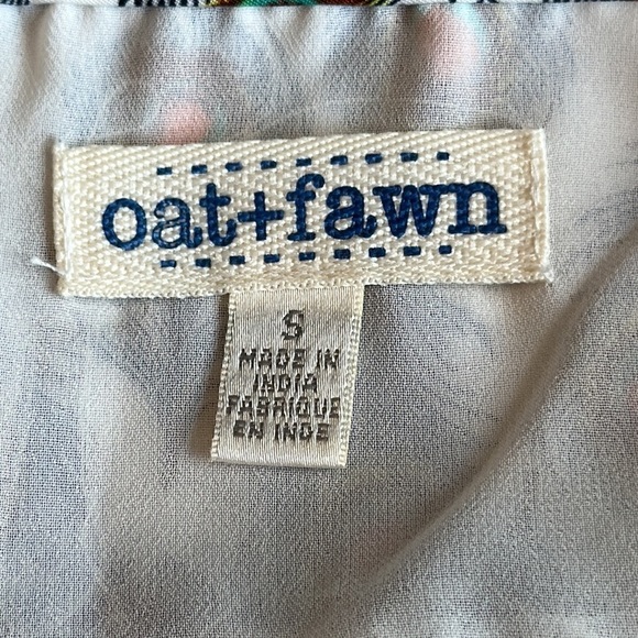 Anthropologie Oat + Fawn Peacock Feather Mini Dress Size Small - Picture 6 of 9